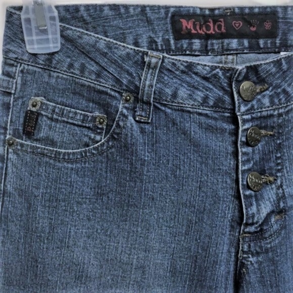 Mudd Flare Blue Jeans Size Jr 5 Button Fly - Picture 3 of 5